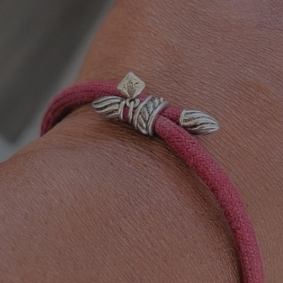 David Yurman leather and silver Adjustable Bracelet DY authentic - Picture 4 of 5